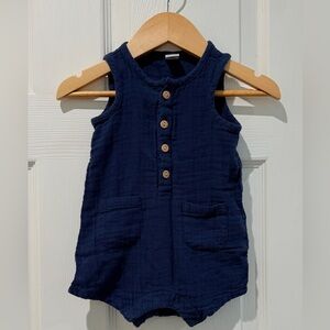 Old Navy sleeveless one-piece romper navy blue 3-6m